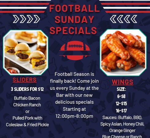 Sunday Football Happy Hour Bar Specials