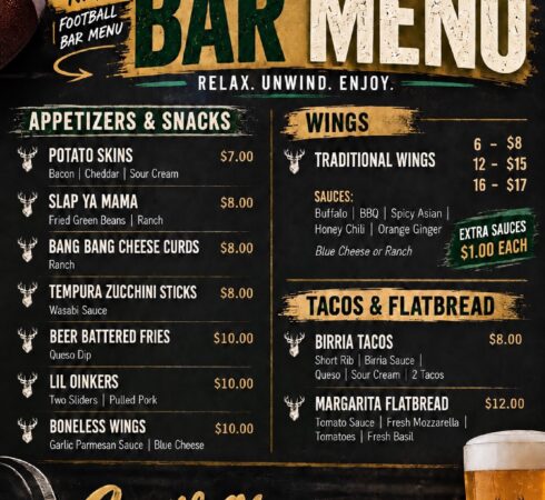 Sunday Football Bar Specials